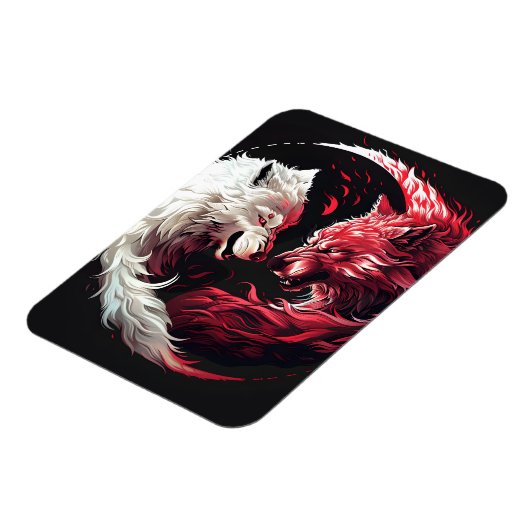 Licht Schatten Wolf Geist Tier Fantasy Magnet (Linke Seite)