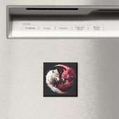 Licht Schatten Wolf Geist Tier Fantasy Magnet (In Situ (Geschirrspüler))
