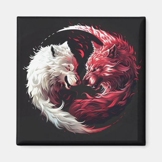 Licht Schatten Wolf Geist Tier Fantasy Magnet (Vorne)