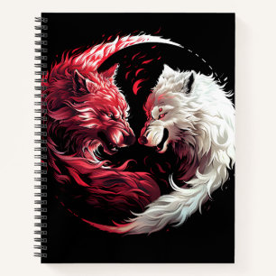 Licht Schatten Wolf Geist Tier Fantasy Notizblock