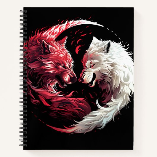 Licht Schatten Wolf Geist Tier Fantasy Notizblock (Vorderseite)