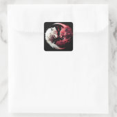 Licht Schatten Wolf Geist Tier Fantasy Quadratischer Aufkleber (Tasche)