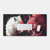 Licht Schatten Wolf Geist Tier Fantasy Schreibtischunterlage (Tastatur & Maus)
