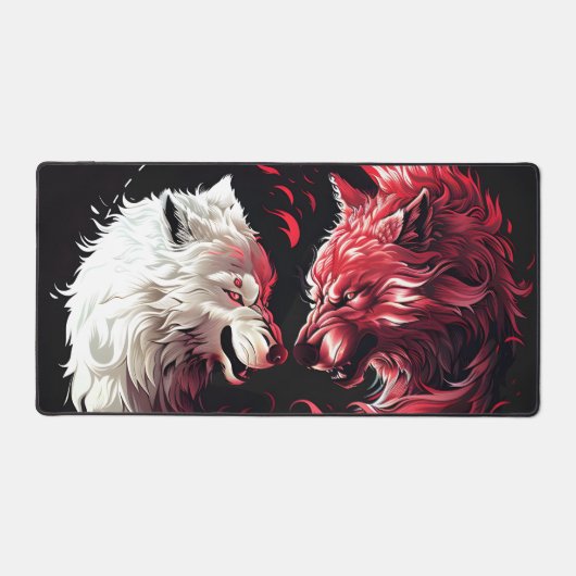 Licht Schatten Wolf Geist Tier Fantasy Schreibtischunterlage (Vorderseite)