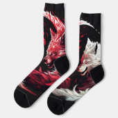 Licht Schatten Wolf Geist Tier Fantasy Socken (Linkes Detail)