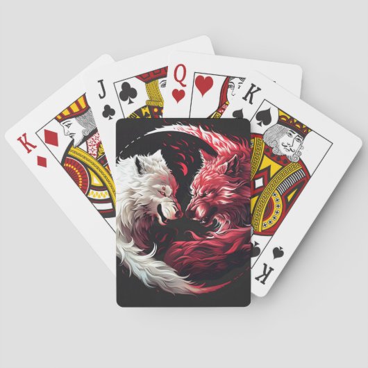 Licht Schatten Wolf Geist Tier Fantasy Spielkarten (Rückseite)