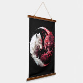 Licht Schatten Wolf Geist Tier Fantasy Wandteppich Mit Holzrahmen (Gewinkelt)