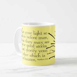 Licht scheinen kaffeetasse
