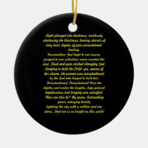 Licht tauchte in Dunkelheit, Gedicht Keramikornament