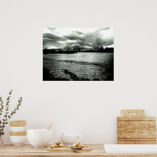 Licht über dem Hafen Poster (Küche)