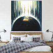 *~* Licht über dunkler Erde Kosmische AP70 Leinwanddruck (Insitu (Schlafzimmer))