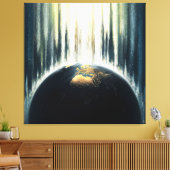 *~* Licht über dunkler Erde Kosmische AP70 Leinwanddruck (Insitu (Wohnzimmer))