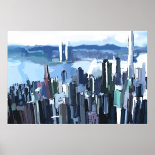 Licht und Blau Poster