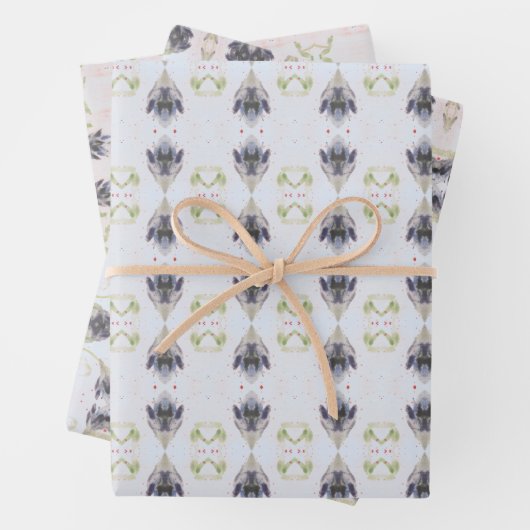 Licht und Dunkelblau Geschenkpapier Set (Beispiel)