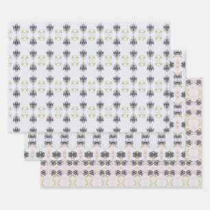 Licht und Dunkelblau Geschenkpapier Set