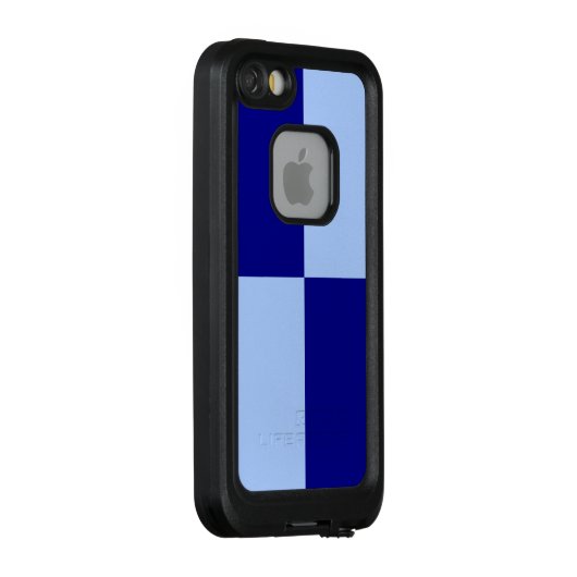 Licht- und Dunkelblaue Rechtecke LifeProof iPhone Hülle (Hinten/Rechts)