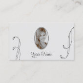 Licht und Dunkelgrau Verziert mit Portrait-Foto Visitenkarte (Vorderseite)