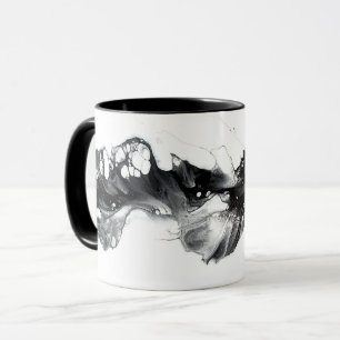 Licht und Dunkelheit Abstrakte Schwarz-Weiß-Flüssi Tasse