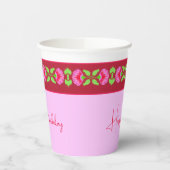 Licht und Dunkelrosa Pappbecher (Links)