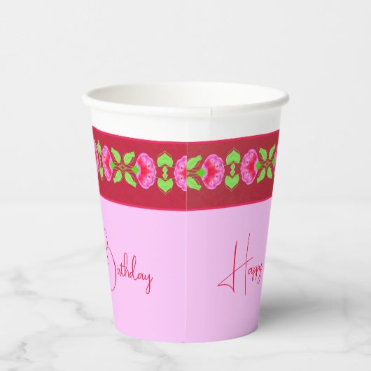 Licht und Dunkelrosa Pappbecher (Rechts)