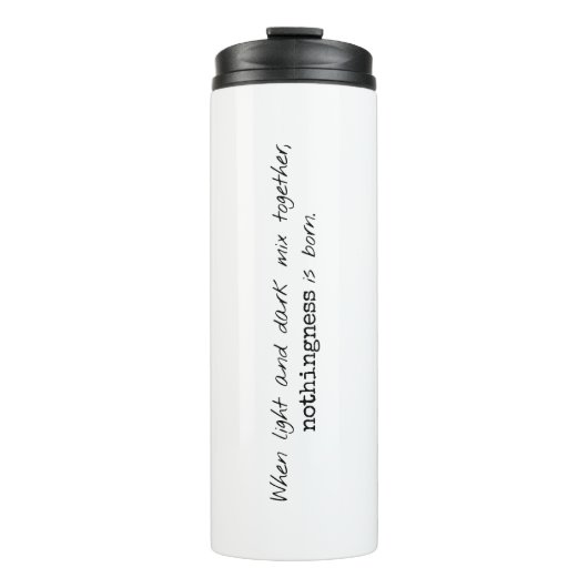 Licht- und Dunkelstrahler Thermosbecher (Vorderseite)