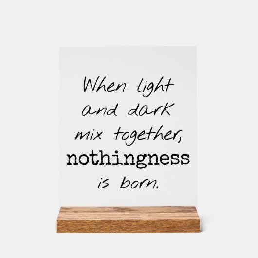 Licht- und dunkle Akrylsignatur Acrylschild (Vorderseite)