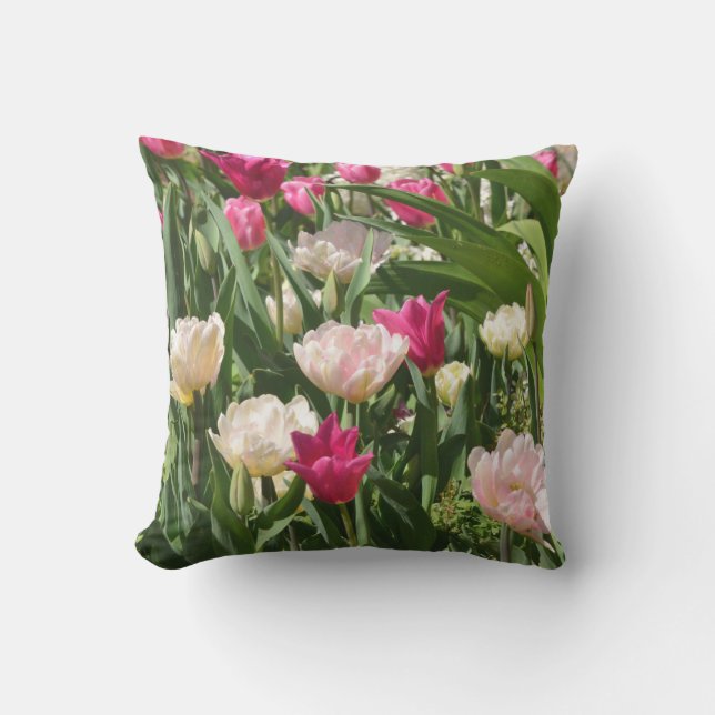 Licht und dunkles rosa Tulpe throwpillow Kissen Für Draußen (Vorderseite)