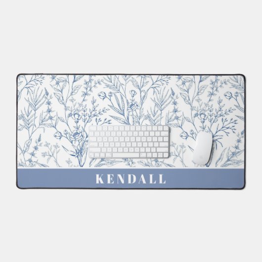 Licht und Luft Blau und Weiße Blüten Schreibtischunterlage (Tastatur & Maus)