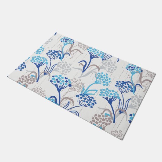 Licht und Luft-Hydrangea-Muster Fußmatte (Schrägansicht)