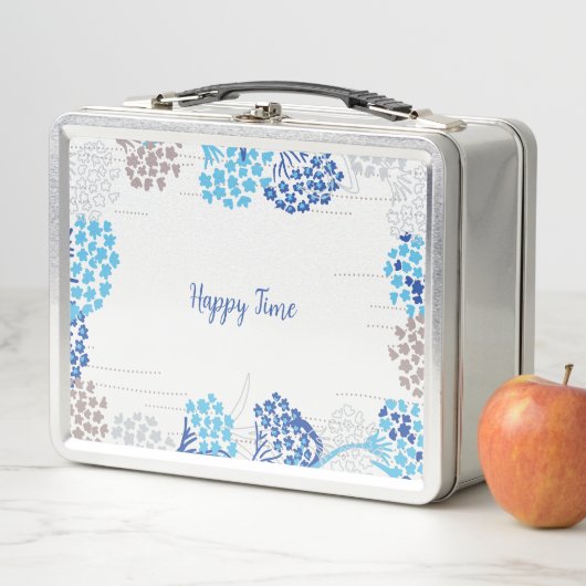 Licht und Luft-Hydrangea-Muster Metall Brotdose (Beispiel)