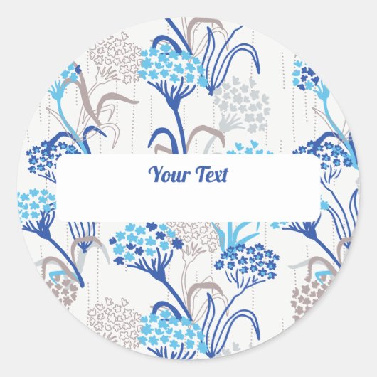 Licht und Luft-Hydrangea-Muster Runder Aufkleber (Vorderseite)