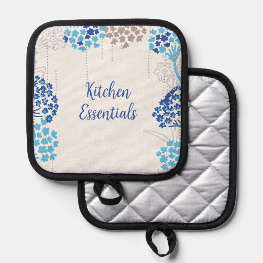 Licht und Luft-Hydrangea-Muster Topflappen (Vorderseite/Rückseite)