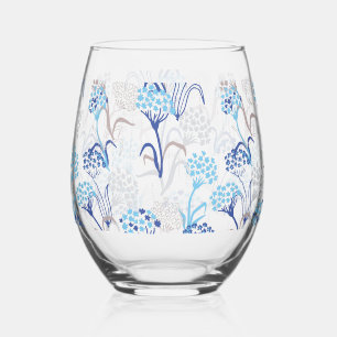 Licht und Luft-Hydrangea-Muster Weinglas Ohne Stiel