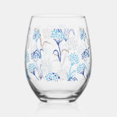 Licht und Luft-Hydrangea-Muster Weinglas Ohne Stiel (Rückseite)