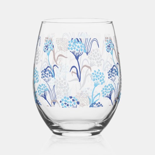 Licht und Luft-Hydrangea-Muster Weinglas Ohne Stiel (Rückseite)
