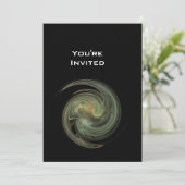 LICHT VORTEX hellgelb, grau, schwarz Einladung (Stehend Vorderseite)