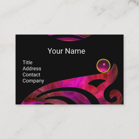 LICHT VORTEX SCHALTFLY WEIL, RUBY Hot Pink Black Visitenkarte (Vorderseite)