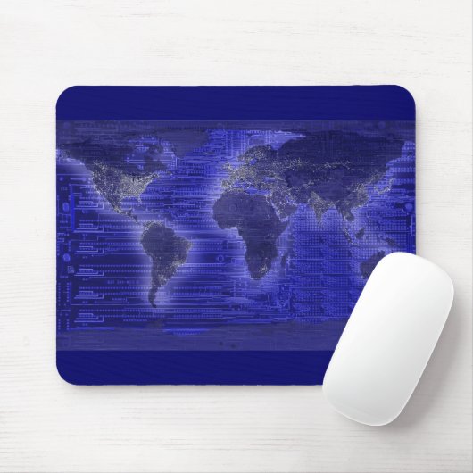 Licht-Weltkarte Mousepad (Mit Mouse)