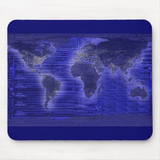 Licht-Weltkarte Mousepad (Vorne)