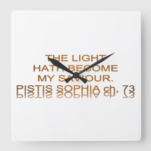 Licht wird mein Retter Quadratische Wanduhr (Vorderseite)