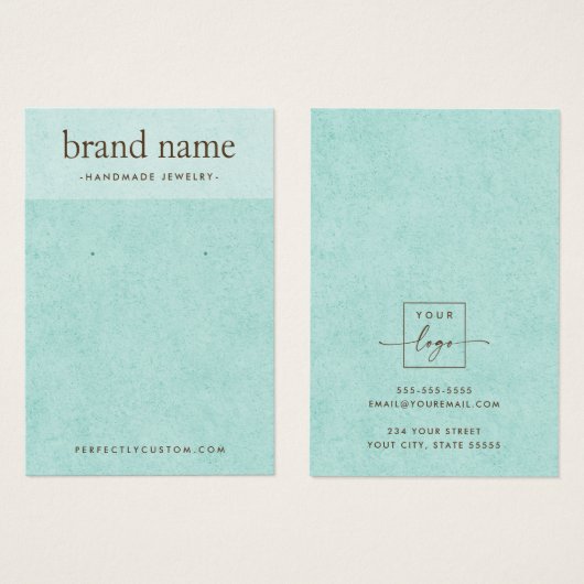 Lichtaqua blaue Ohrring-Grafikkarte (Vorne & Hinten)