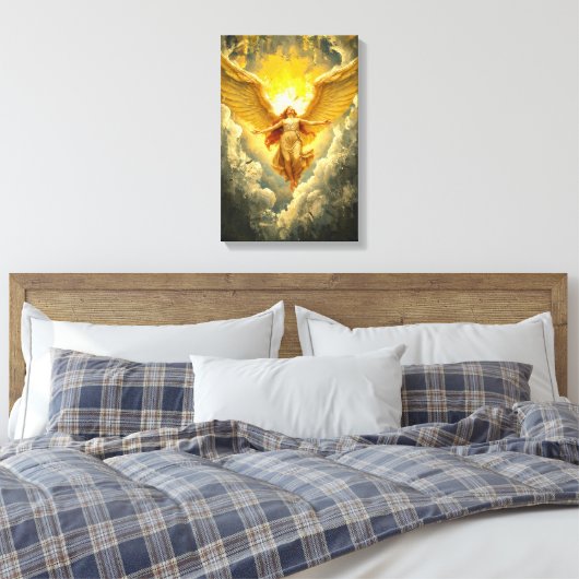 Lichtaufführung - Majestic Angelic Artwork Leinwanddruck (Insitu (Schlafzimmer))