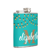 Lichtbereich Türkis Personalisiert Flachmann (Rechts)