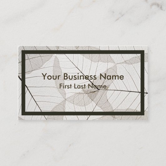 Lichtblättrige Kunsthandkarten Visitenkarte (Vorderseite)