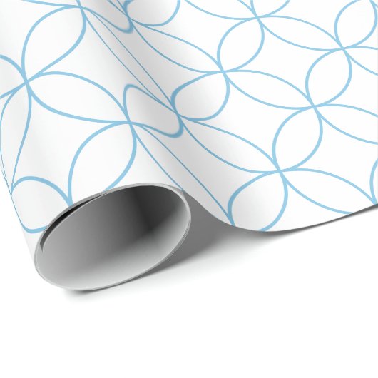 Lichtblau auf weißen Überlappungskreisen Geschenkpapier (Rolleneckpunkt)