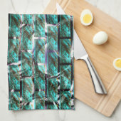 Lichtblau, Blasen in Gitter oder Ziegelwand Geschirrtuch (Viertel Falte)