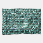 Lichtblau, Blasen in Gitter oder Ziegelwand Geschirrtuch (Horizontal)
