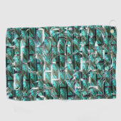 Lichtblau, Blasen in Gitter oder Ziegelwand Golfhandtuch (Horizontal)