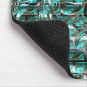 Lichtblau, Blasen in Gitter oder Ziegelwand Mousepad (Ecke)