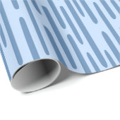 Lichtblau gestreiftes Muster Geschenkpapier (Rolleneckpunkt)